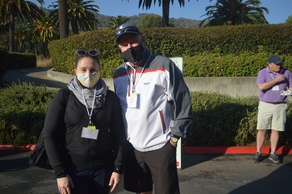 Sarah Burns of FreshSource with Bruce Britt of Impact Group.