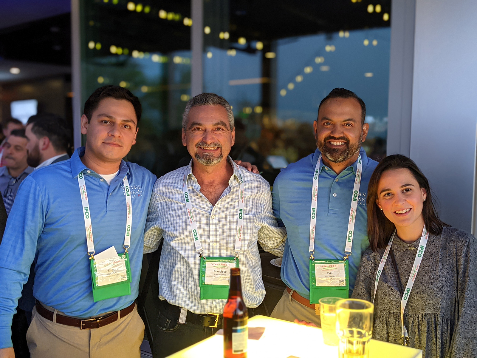 Edgar Luengo of Vantage Bank Texas and Francisco Arias of Sociedad De Produccion En Ambiente Controlado with Eric Sanchez of Montero Farms and Nayeli Llamas also of SPAC.