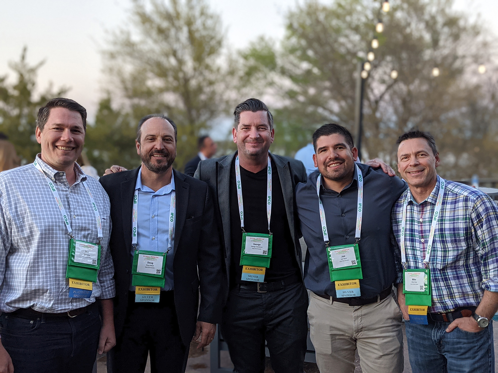 Doug Meyer, George Henderson and Joe Nava of West Pak Avocado flanked by Tod Penza and Mike Wise of Grow Farms Texas.