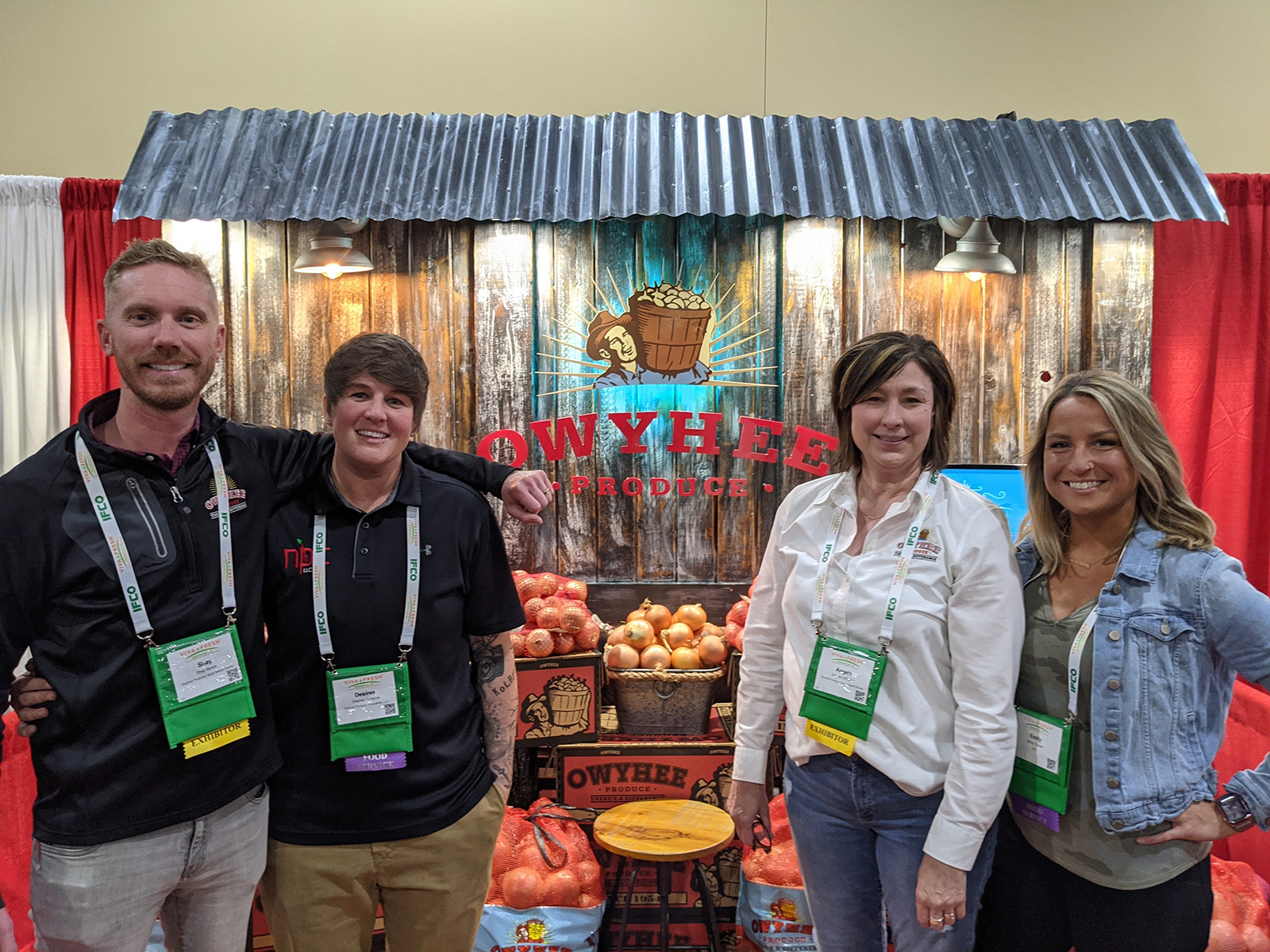 Shay Myers or Owyhee Produce, Desiree Forsythe of NPC, Angela Williams of Owyhee and Emily Turner of NPC.