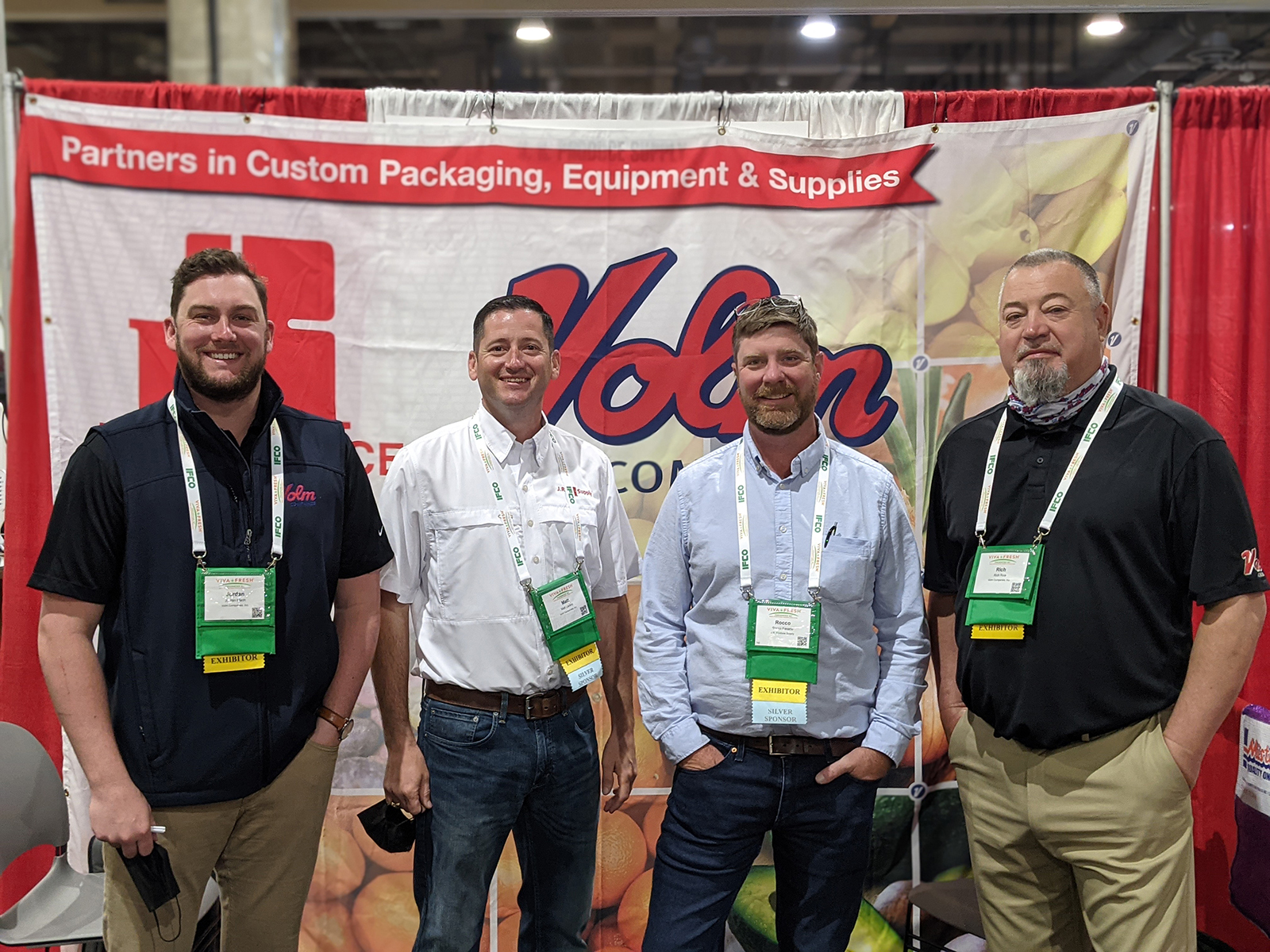 Jordan Mach and Matt Lackey of Volm Companies, Rocco Fasano or JR Produce Supply, and Rich Rice also of Volm.