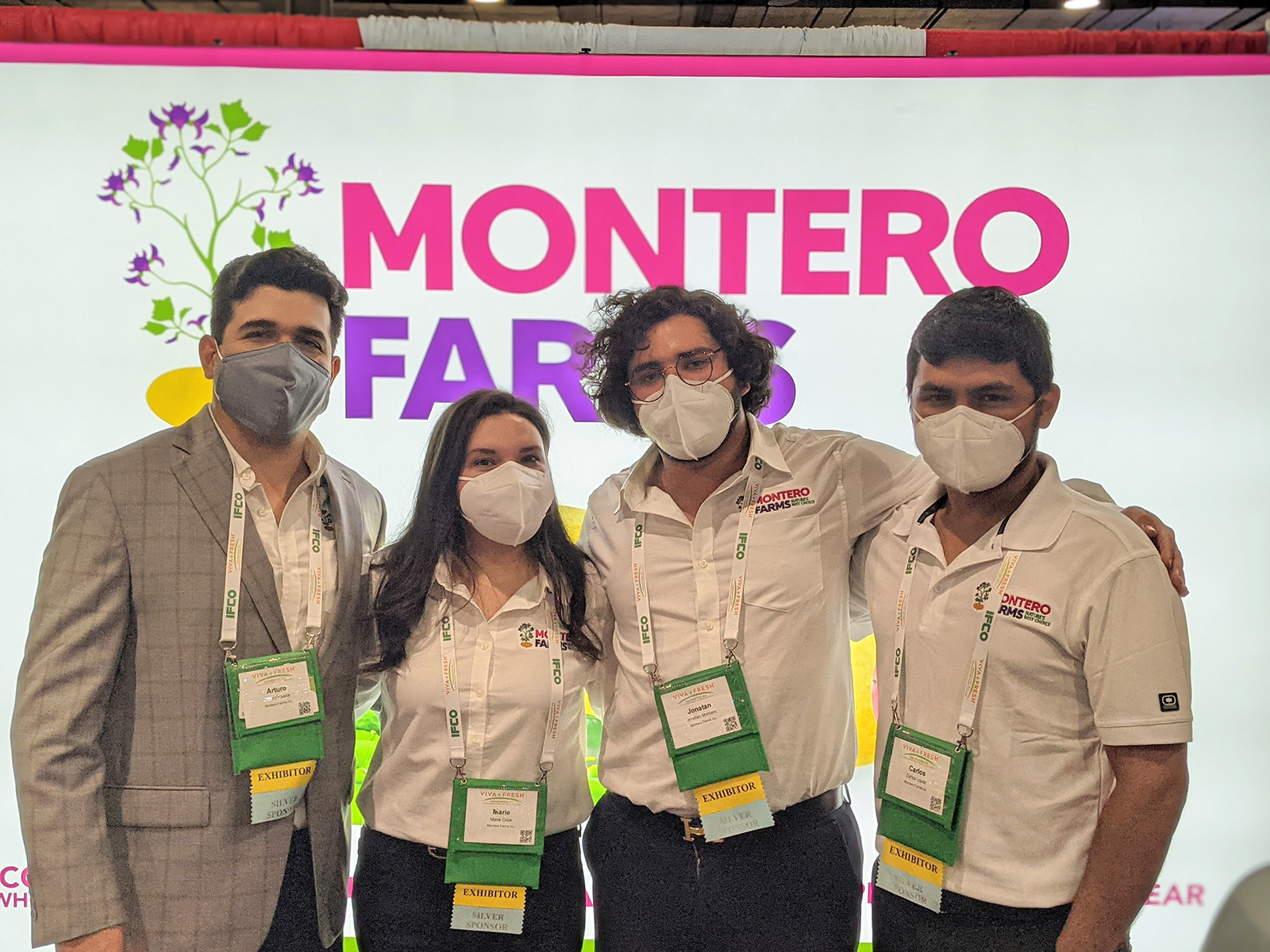 Arturo Padilla, Marie Cook, Jonatan Montero, and Carlos Lopez of Montero Farms.
