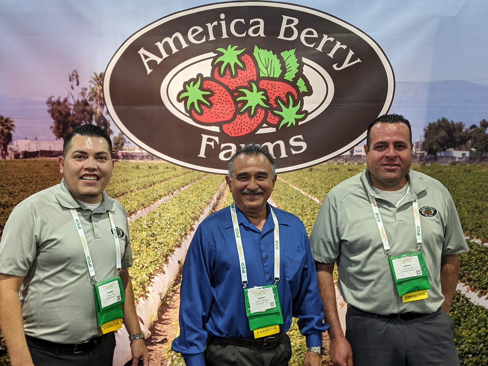 Freddy Jimenez, Hector Velasquez and Adrian Mendez of America Berry Farms.