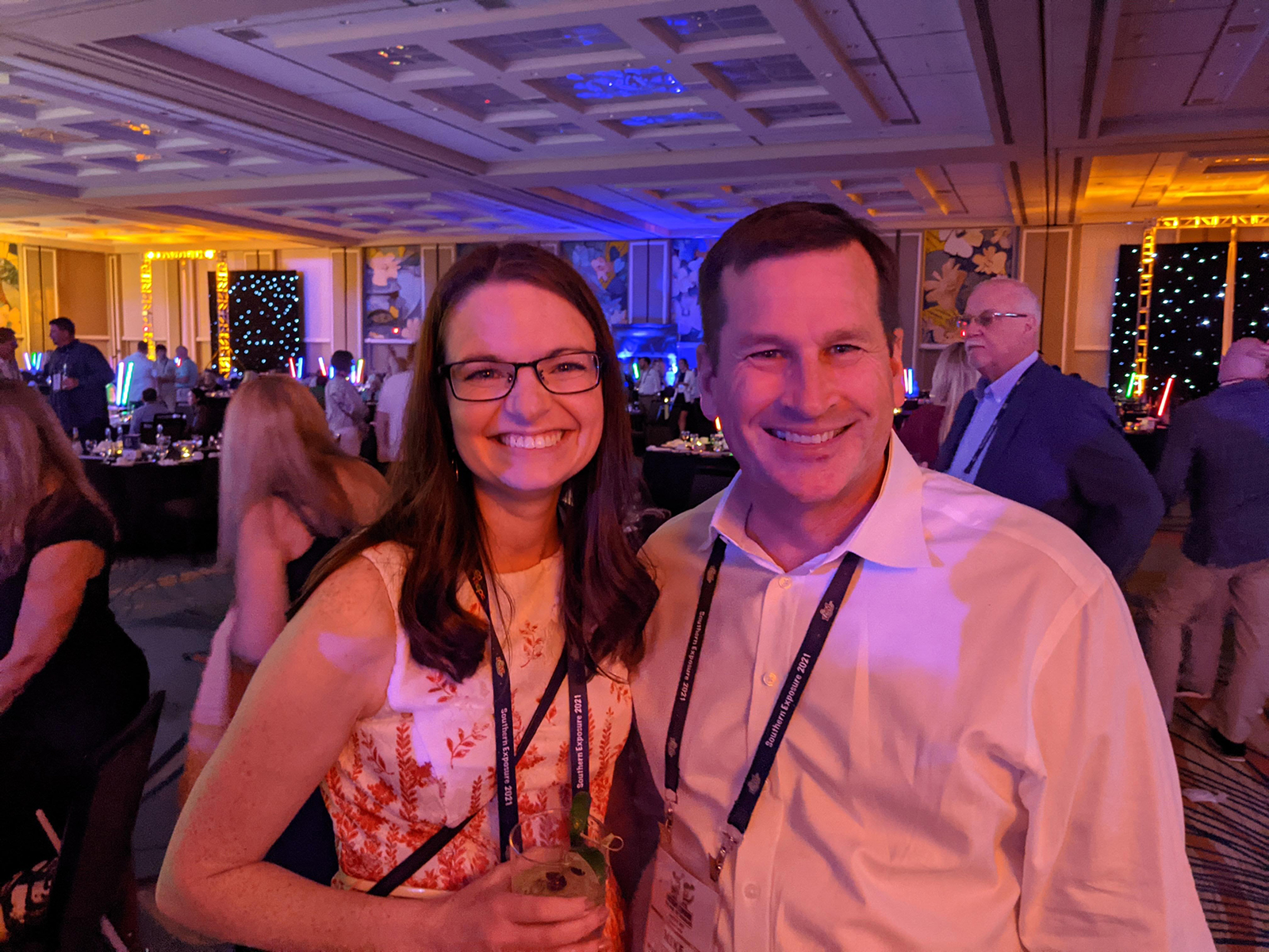 Kelsey Gomes of Fresh Innovations California and Mike Stephan of Monterey Mushrooms.