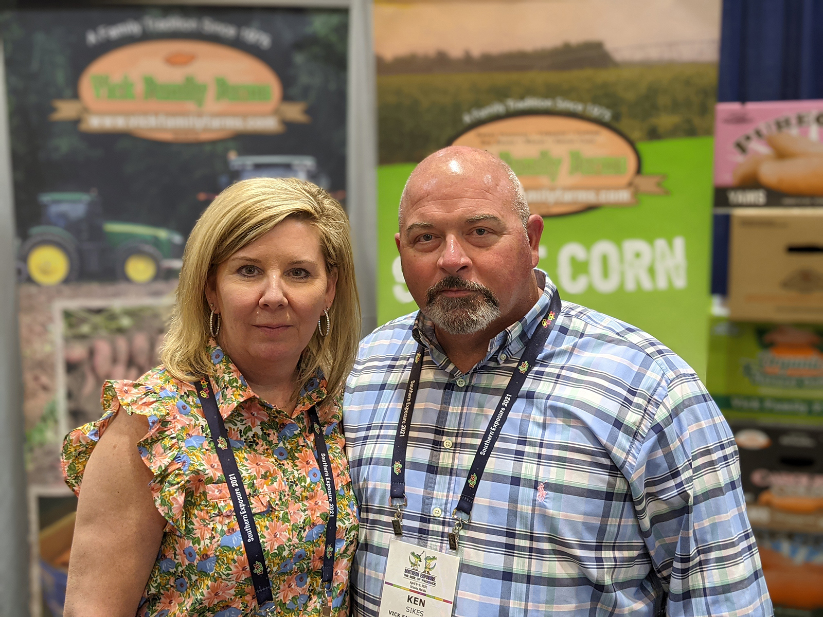 Charlotte Vick and Ken Sikes with Vick Family Farms.