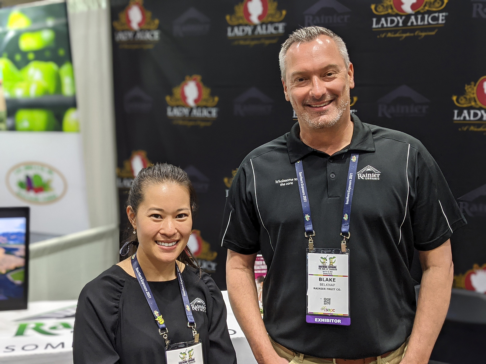 Soo Choi and Blake Belknap of Rainier Fruit Co.