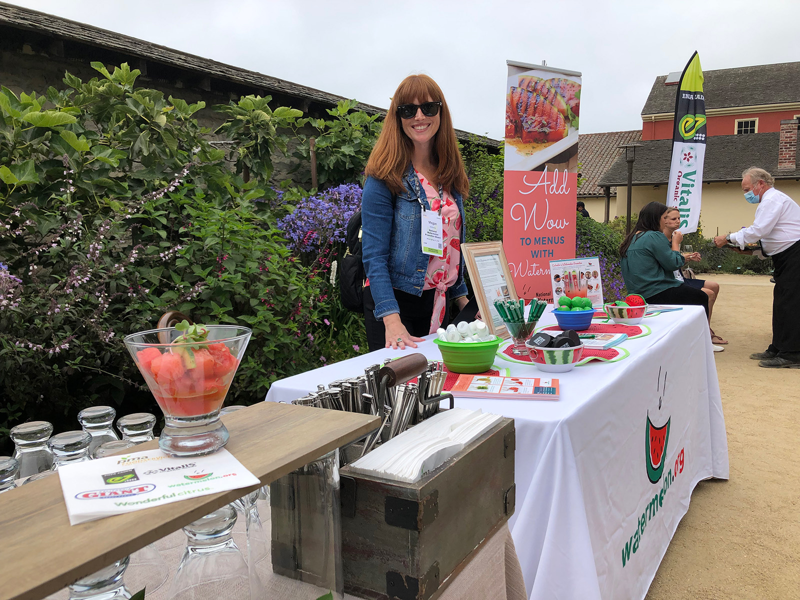 Megan McKenna of the National Watermelon Promotion Board offered information and creative samples at the closing reception of the PMA Foodservice conference.