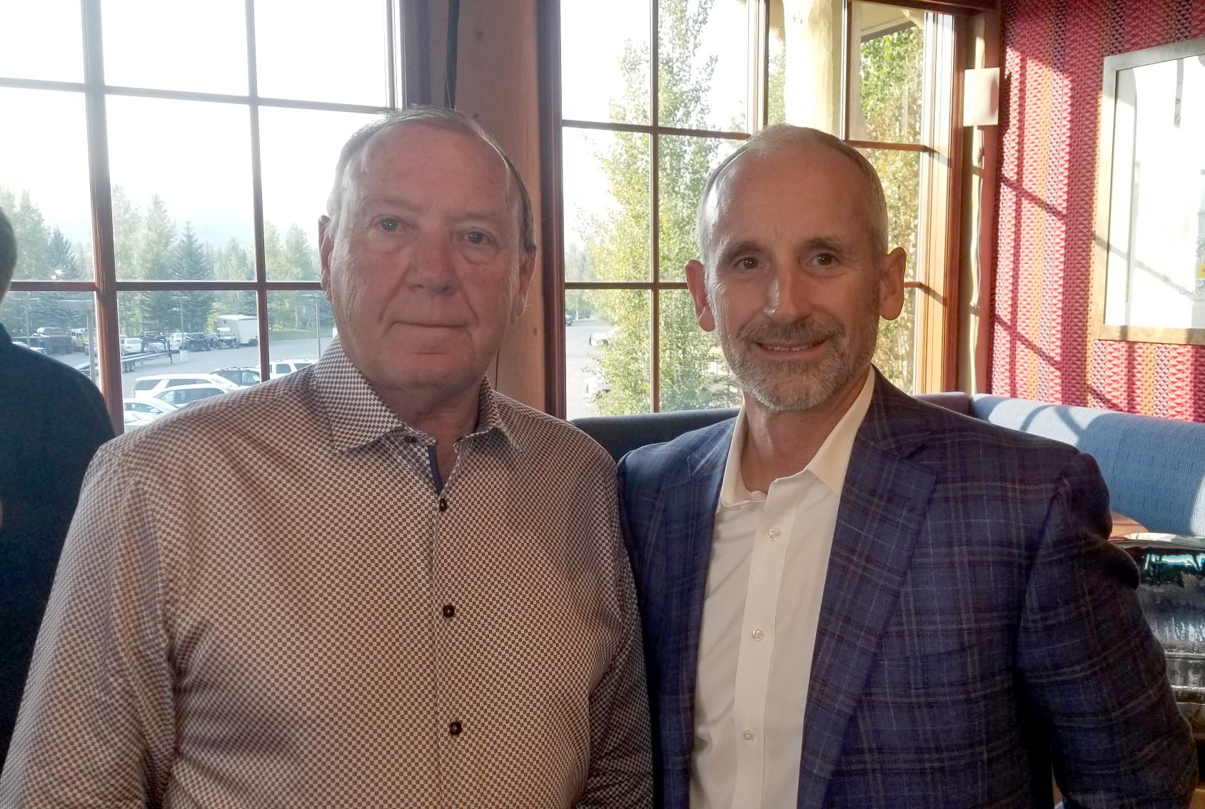 Former IPC Chairman Randy Bauscher with Kevin McDonald, president of The Famous Idaho Potato Bowl.