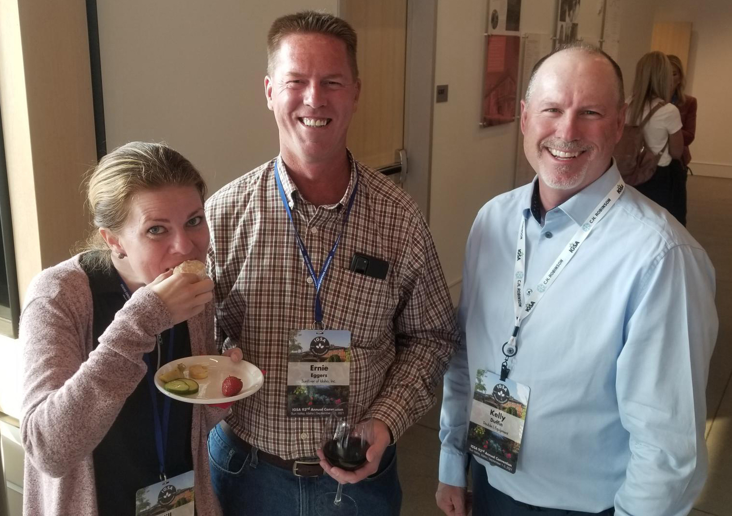 Jill Bowers and Ernie Eggers of SunRiver of Idaho with Kelly Duffin of Double L Equipment.