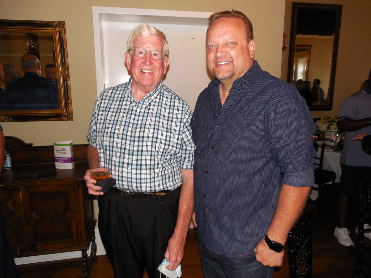 Frank Swanson, retired from U.S. Foods, with Mark Daniels of the Idaho Potato Commission.