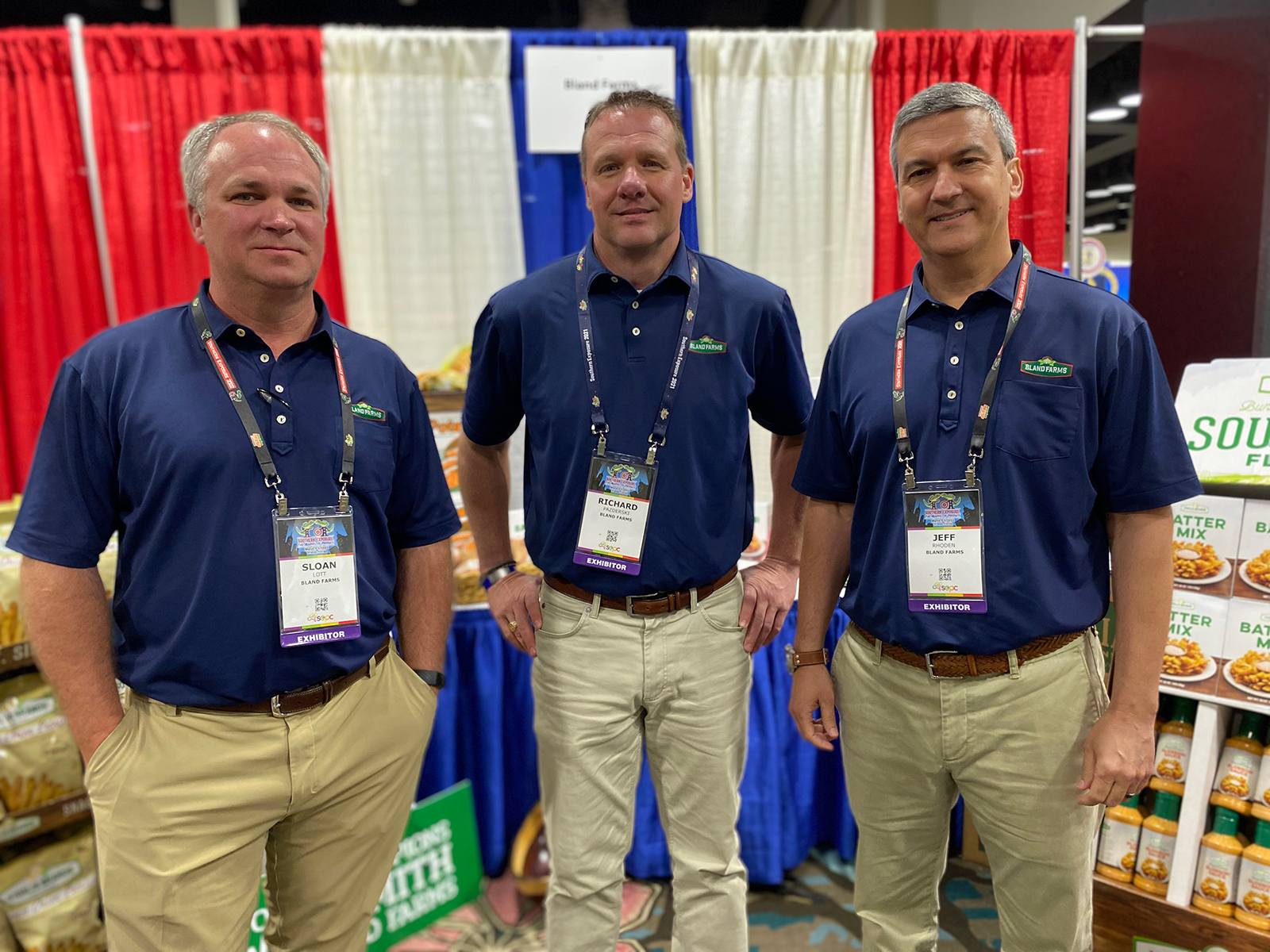 Sloan Lott, Richard Pazderski and Jeff Rhoden of Bland Farms. 