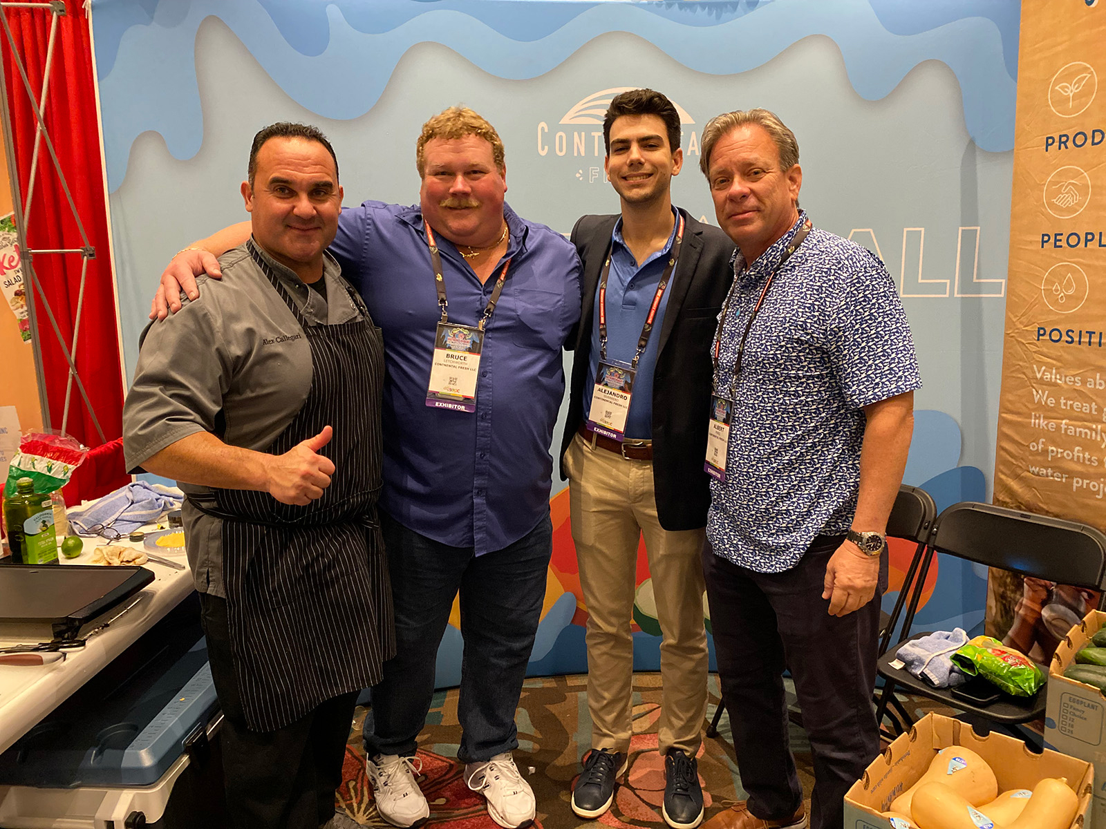 Alex Callegari, Bruce Letchworth, Alejandro Guerrero and Albert Perez of Continental Fresh. 