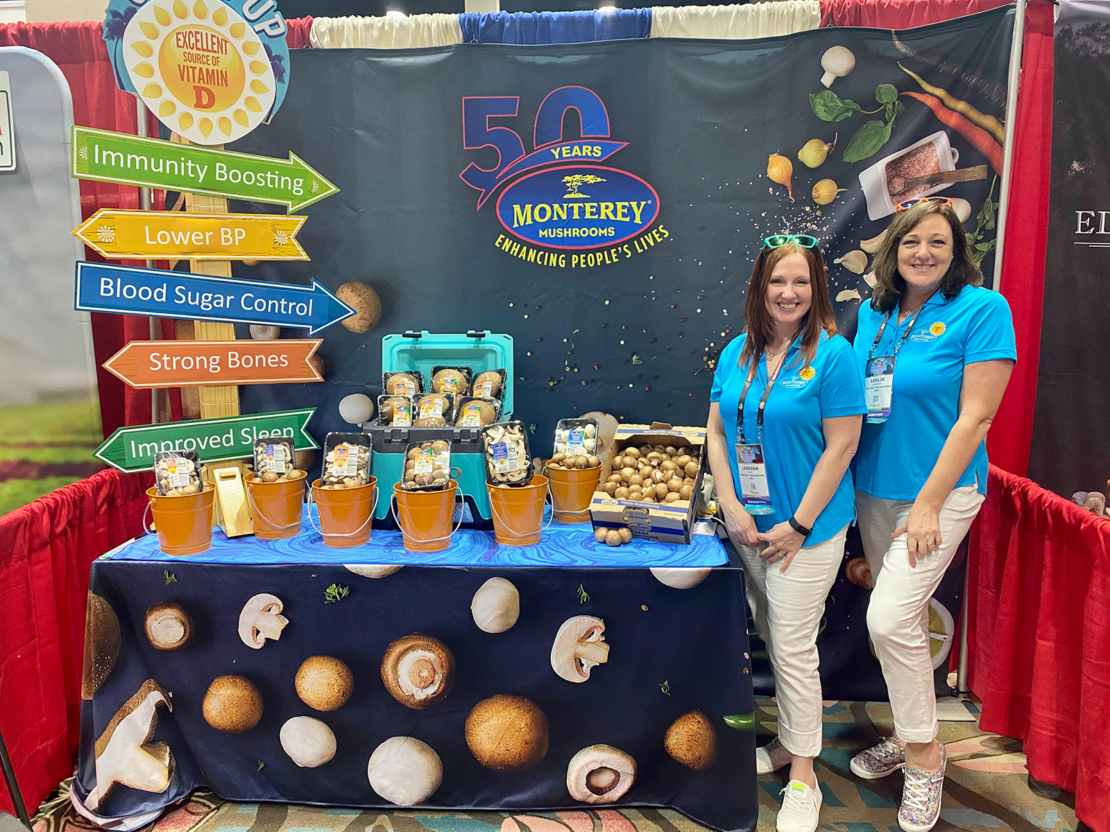 Larissa Rice and Leslie Harden of Monterey Mushrooms.