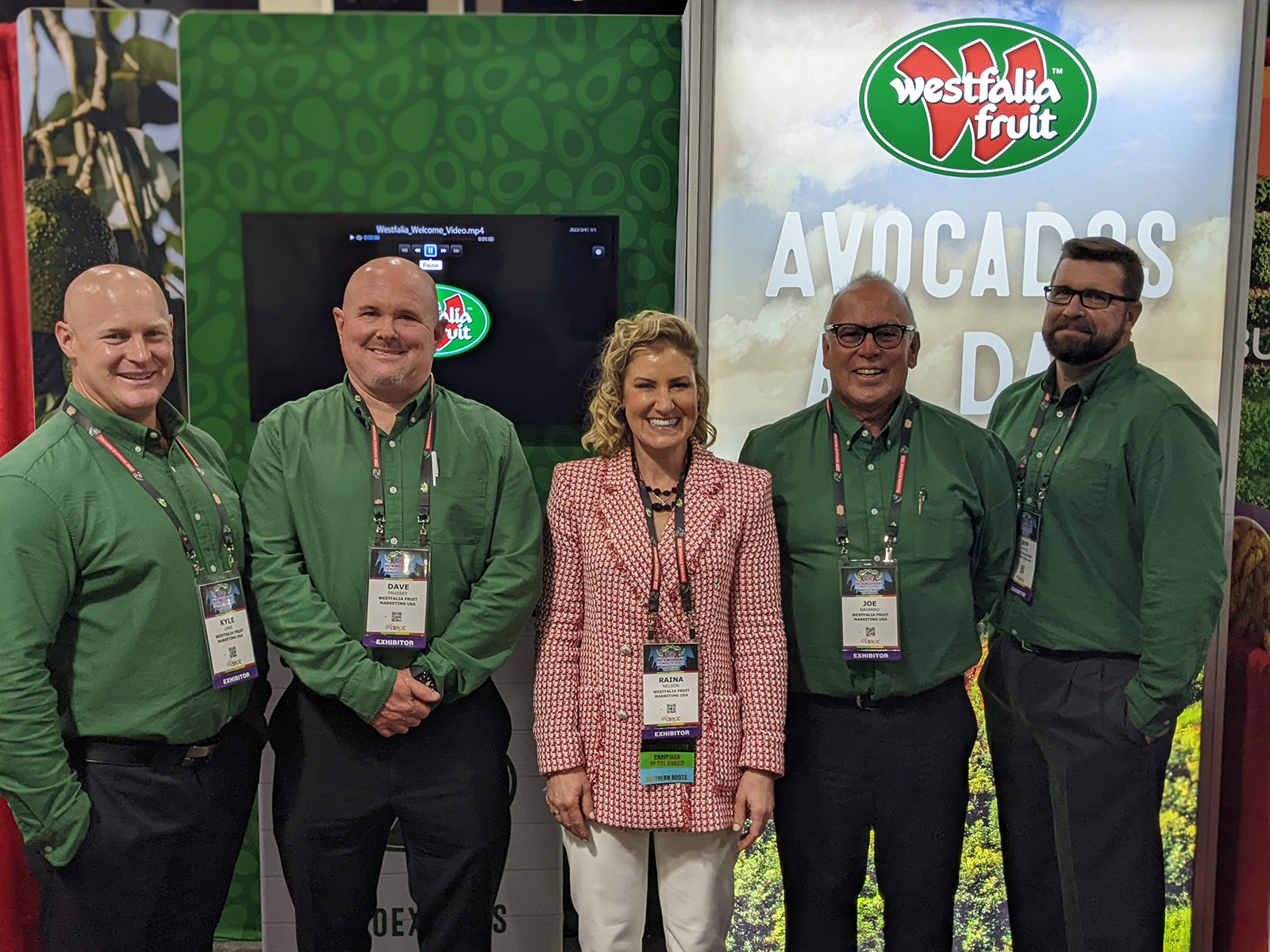 Kyle Lane, Dave Fausset, Raina Nelson, Joe Navarro and Jeff Onstot of Westfalia Fruit Marketing.
