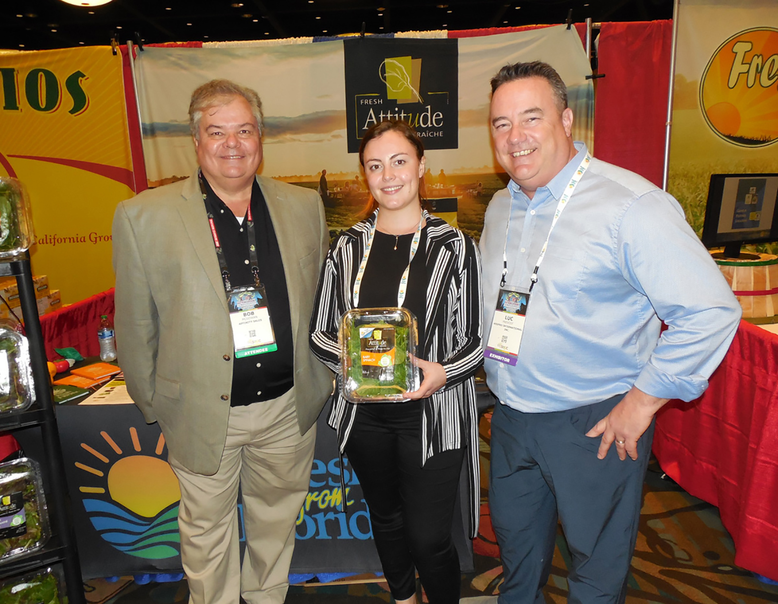 Bob McGowan of Affinity Sales with Alexandra Dolbec and Luc Prevost of Vegpro International.