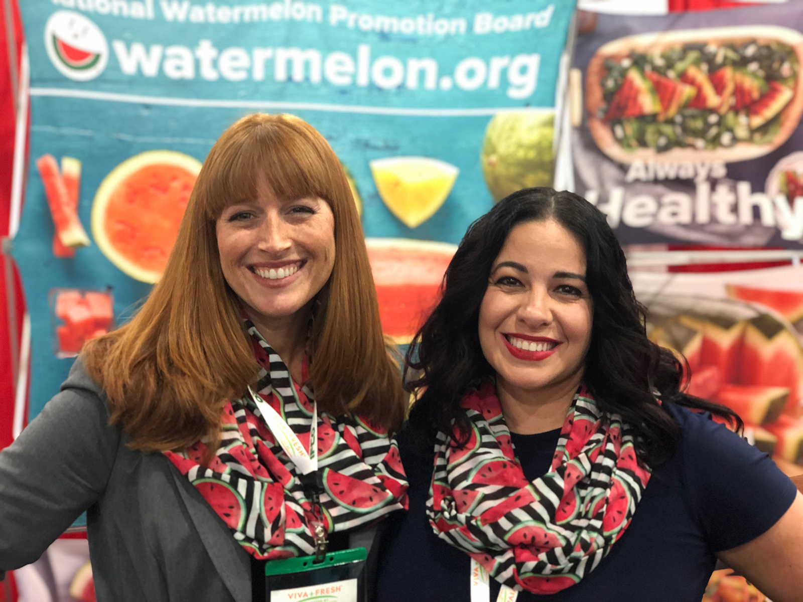 Megan McKenna and Juliemar Rosado of the National Watermelon Promotion Board.