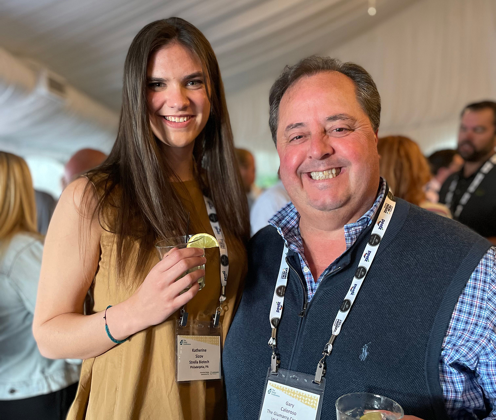Katherine Sizov of Strella Biotech and Gary Caloroso of The Giumarra Cos. 