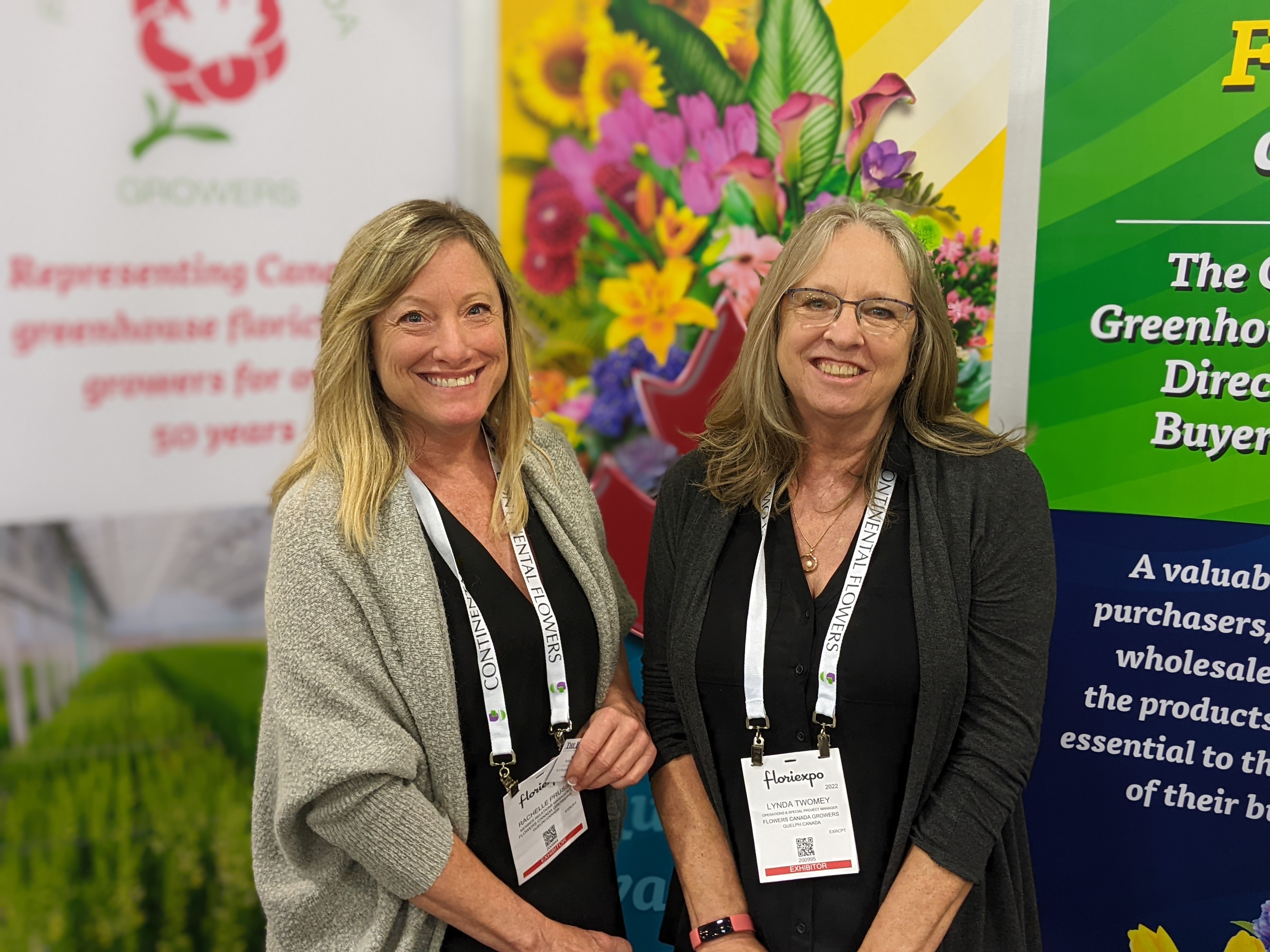 Rachelle Pruss and Lynda Twomey of Flowers Canada Growers.