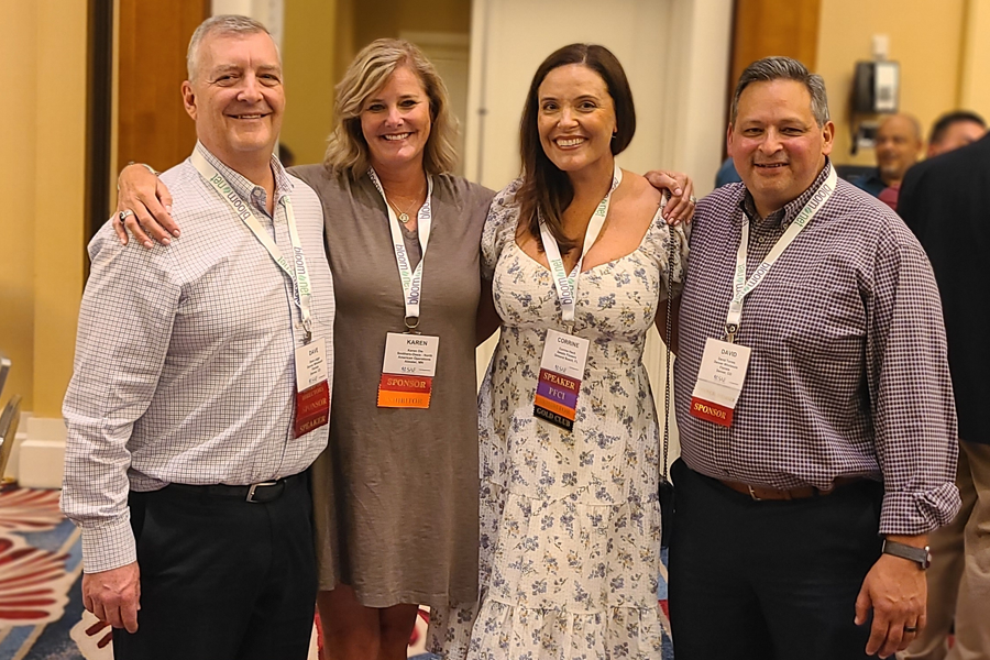 Dave Legge of Denver Wholesale Florists with Kare Oie of Smithers-Oasis - North American Operations, Corrine Heck of Details Flowers and David Torres of Denver Wholesale Florists.