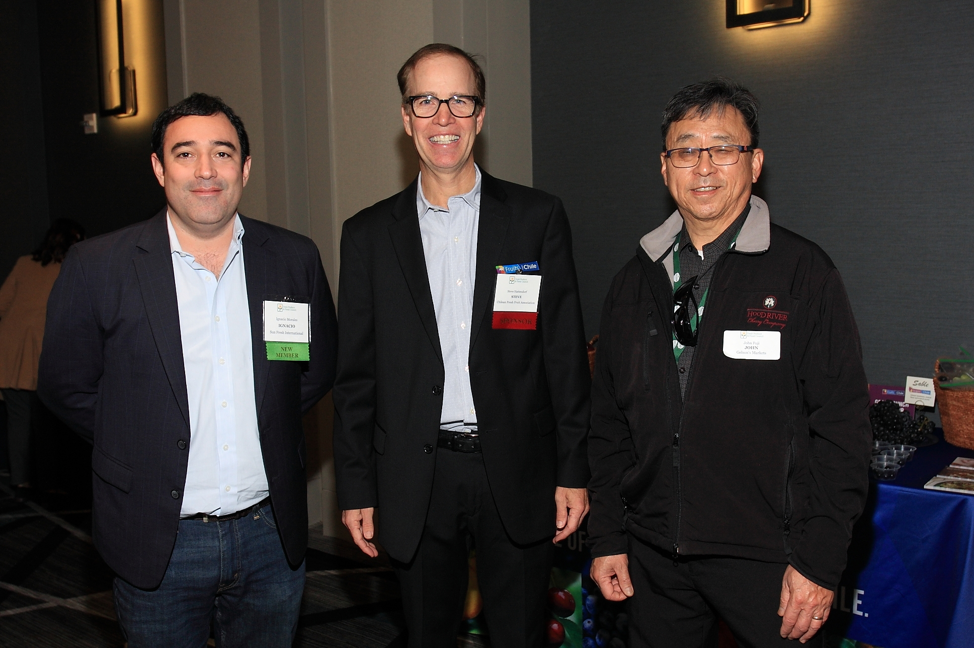 Ignacio Morales of Sun Fresh International, Steve Hattendorf of Chilean Fresh Fruit Association and John Fuji of Gelson’s Markets.
