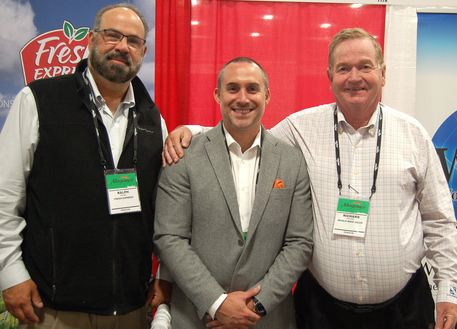 Ralph Krulder of Fresh Express with Jon Minardi and Richard Borchers of World Wide Sales.