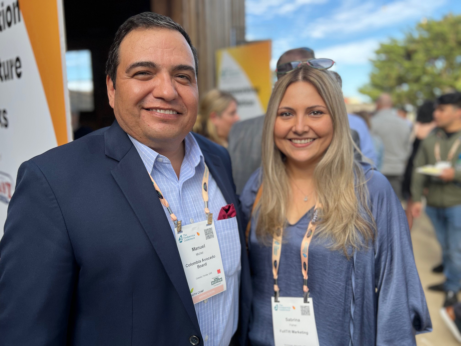 Manuel Michel of the Colombia Avocado Board with Sabrina Fisher of Full Tilt Marketing.