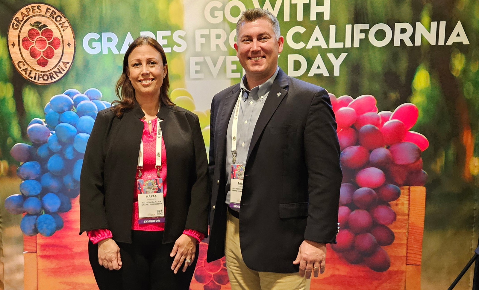 Maria Howarth and Ian Lemay of the California Table Grape Commission.