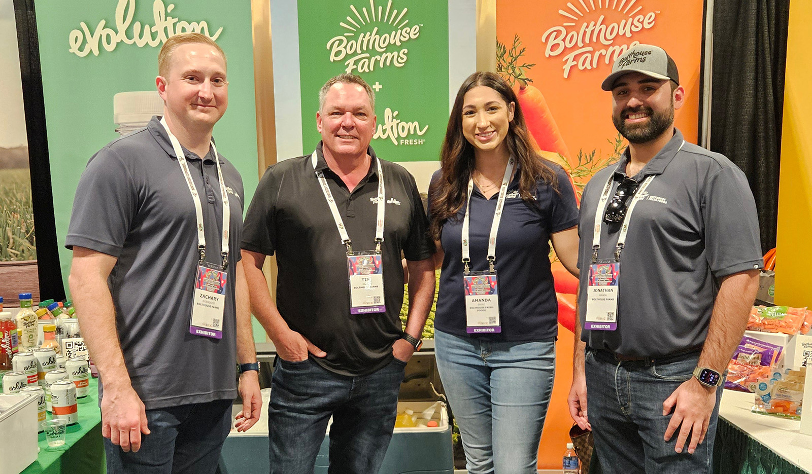 Zachary Bjorkquist, Tim Galey, Amanda Saenz and Jonathan Airada of Bolthouse Farms.