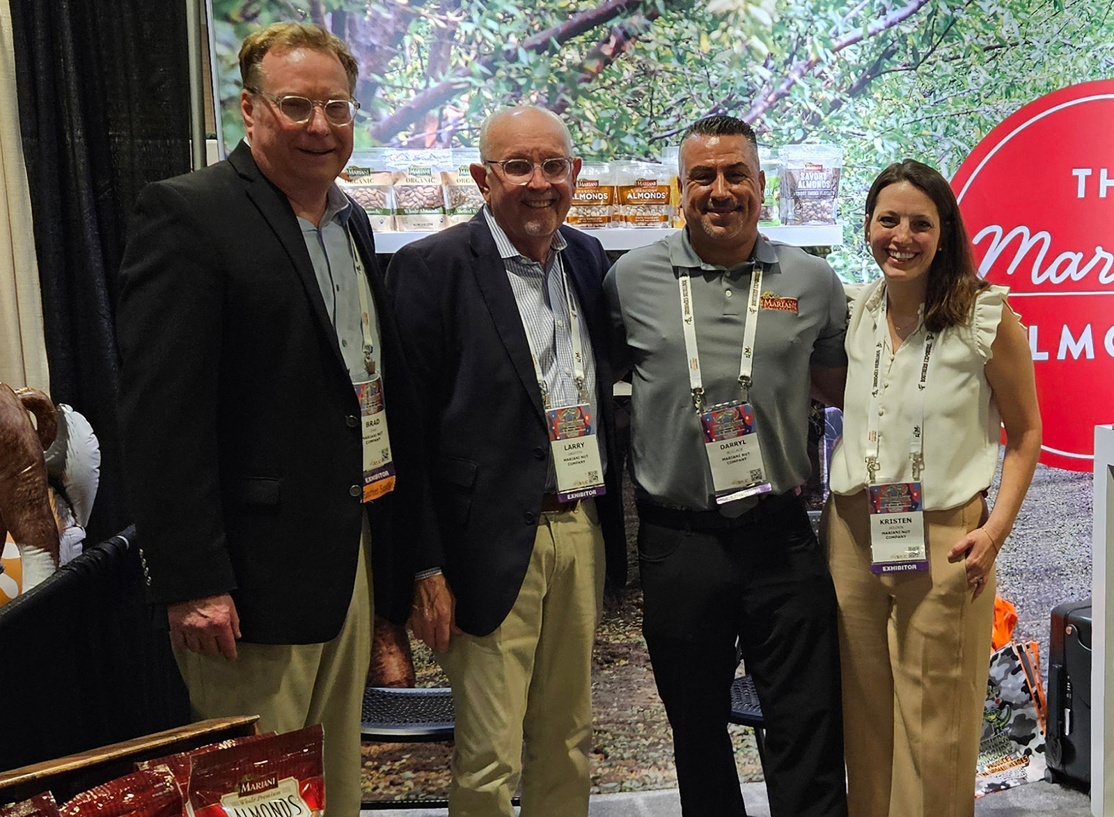 Brad Ryan, Larry Griffith, Darryl Bollack and Kristen Holden of Mariani Nut Co.