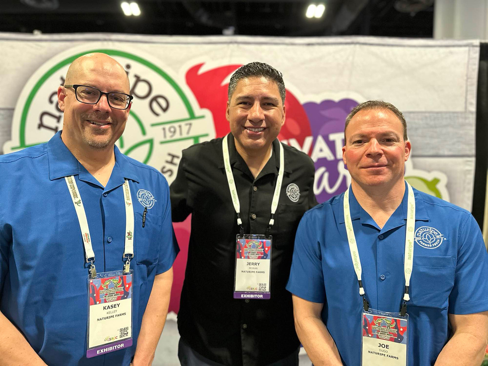 Kasey Kelley, Jerry Moran and Joe Dugo of Naturipe Farms.