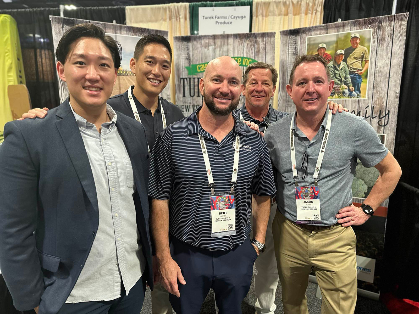 Chris Park and Mathew Park of C&J Bros. with Bert Barnes, Ted Wanless and Jason Turek of Turek Farms/Cayuga Produce.