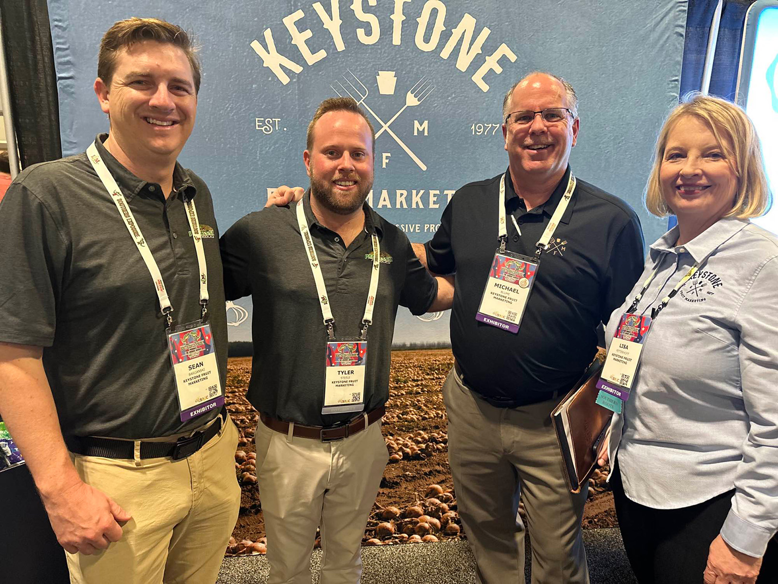 Sean Barganski, Tyler Steele, Michael Blume and Lisa Fetterhoff of Keystone Fruit.