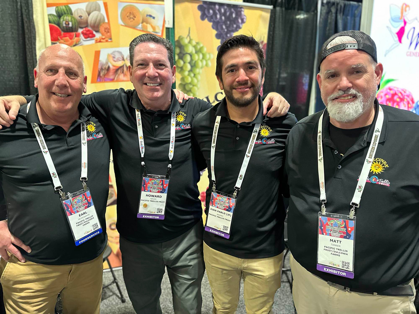 Earl McMenamin, Howard Nager, Juan Pablo Andino and Matt Tanner of Pacific Trellis Fruit/Dulcinea Farms.