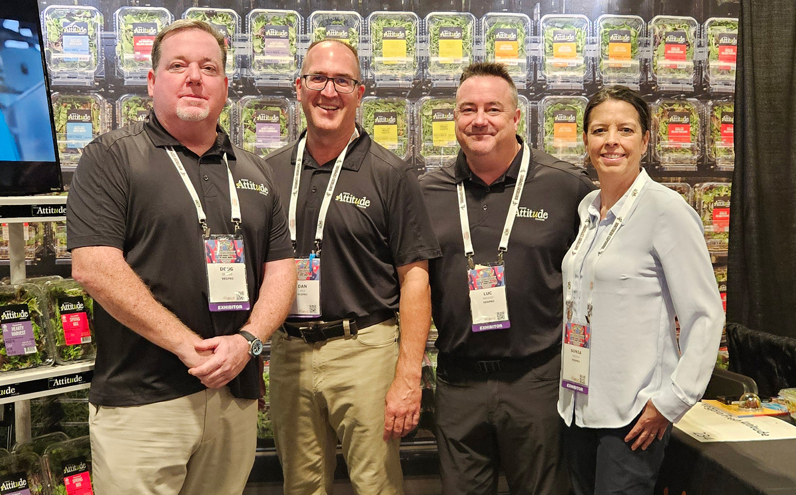 Doug Enders, Dan Welk, Luc Prevost and Sonia Enders of VegPro.