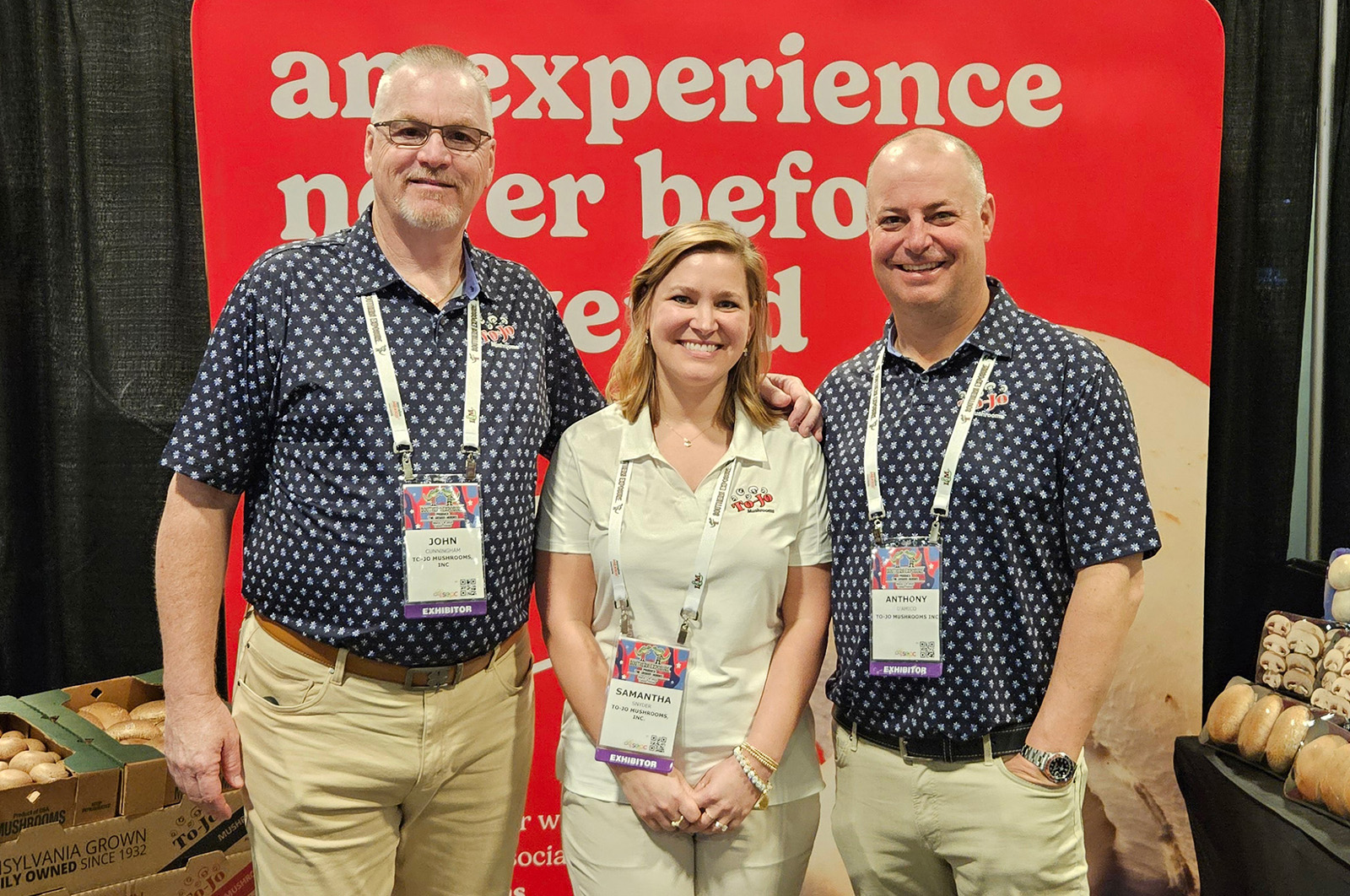 John Cunningham, Samantha Snyder and Anthony D'Amico of To-Jo Mushrooms Inc.