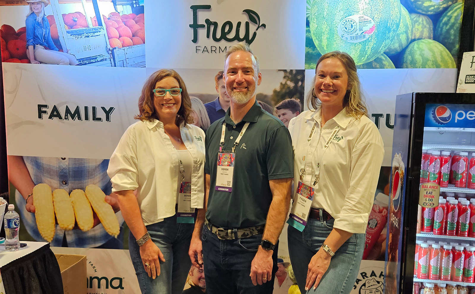 Renee Goodwin, Derek Sledge and Tyger Downen of Frey Farms.