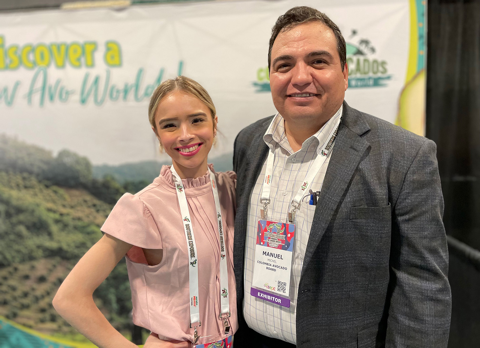 Sabrina Wilson and Manuel Michel of the Colombia Avocado Board.