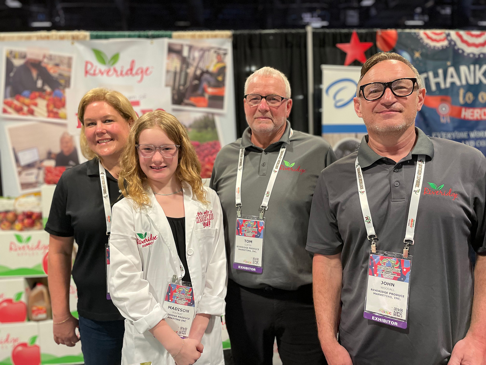 Kari Soldaat, Madison Soldaat, Tom Curtis and John Woodall of Riveridge Produce Marketing. 