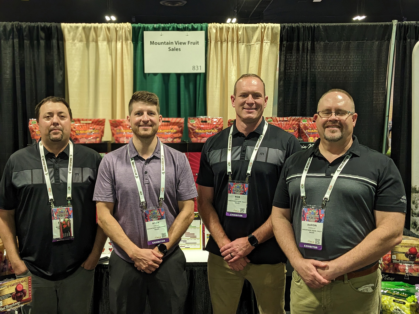 Jeff Mele, Ryan Easter, Rob Bret and Aason Winslow of Mountain View Fruit Sales.