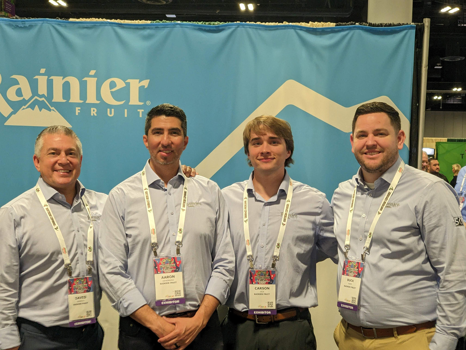 David Armenta, Aaron Deherrera, Carson Vick and Buck Nopp of Rainier Fruit.