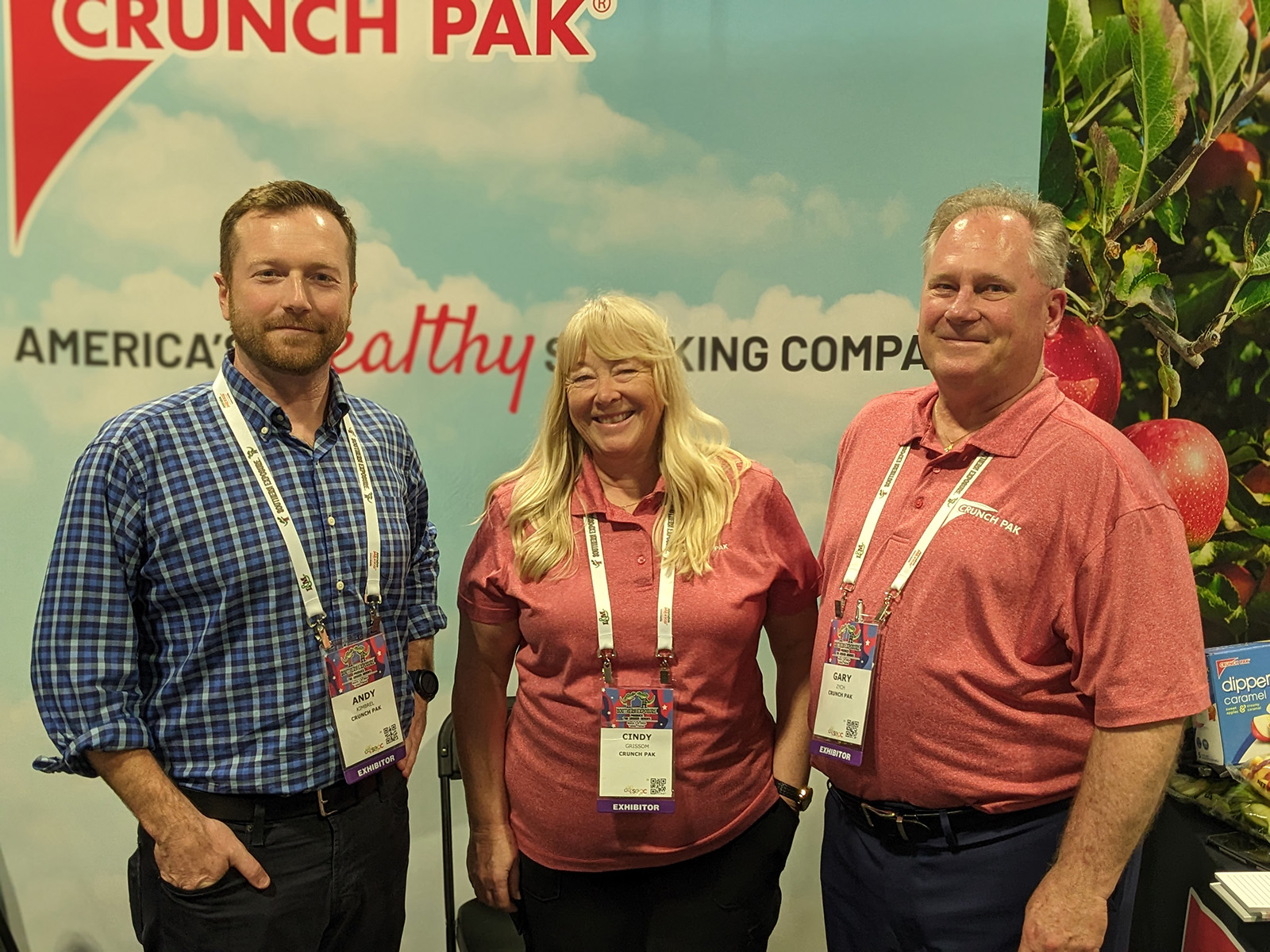 Andy Kimbrel, Cindy Grissom and Gary Zych of Crunch Pak.