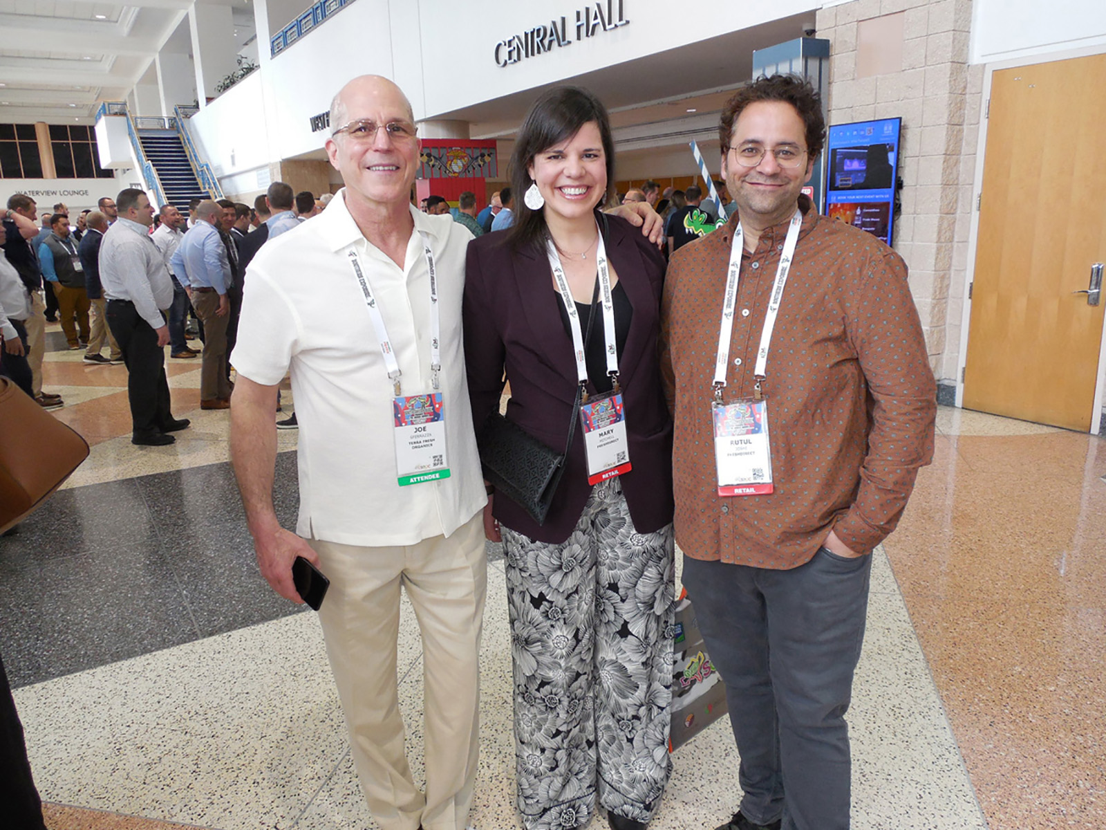 Joe Sferrazza of Terra Fresh Organics with Mary Mitchell and Rutul Joshi of FreshDirect.