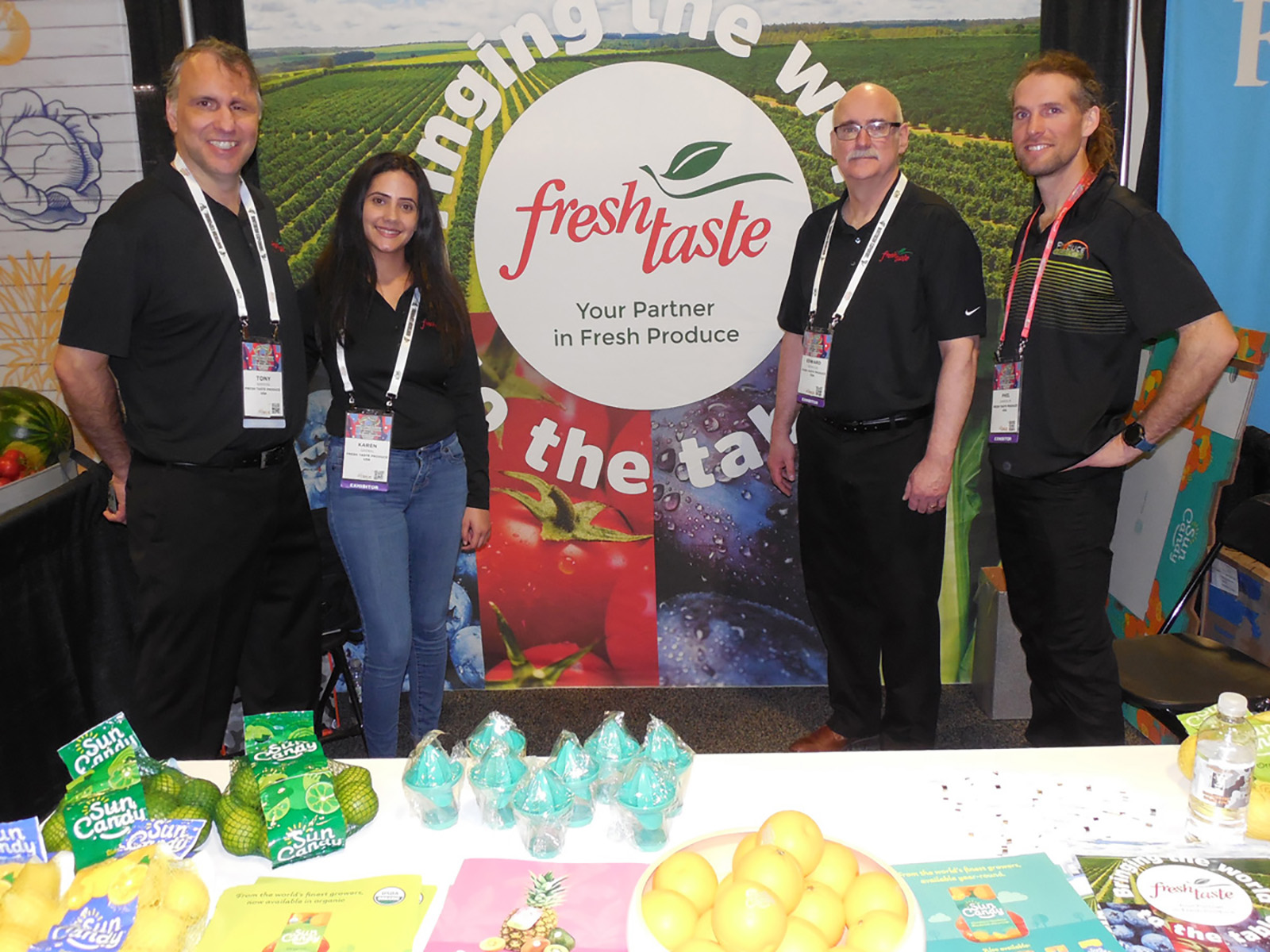 Tony Barreira, Karen Grewal, Edward Reynolds and Phil Dawson Jr. of Fresh Taste Produce USA.