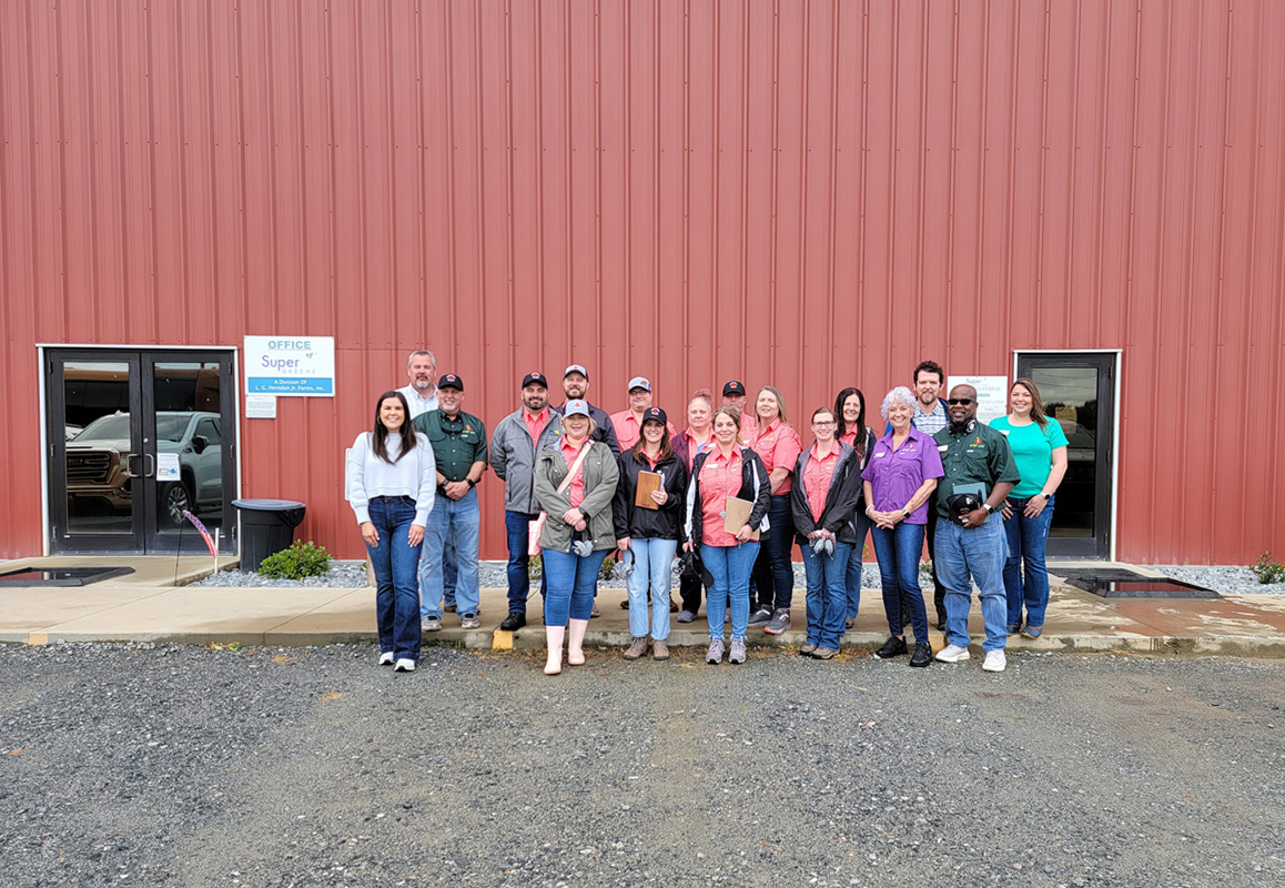 The group at the end of the tour at Superfit Greens.