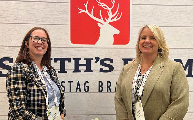 Promoting their bounty of broccoli and cauliflower marketed under the ‘Stag’ brand were Megan Adams and Sandy Brann of Smith’s Farm.