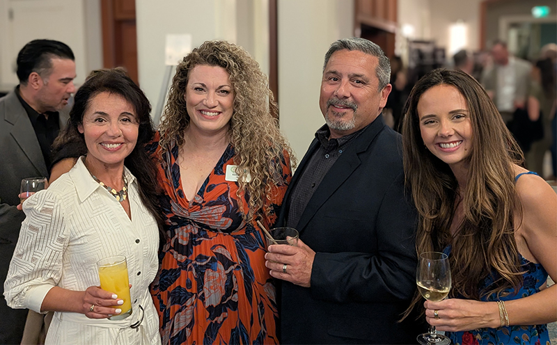 Cecilia Flores Paez of Envy Apples with Kori Martin, Fernando Caudilla and Maddie Johnson of Oppy.