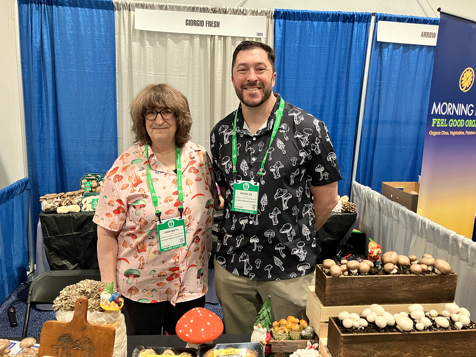 Marybeth March and Nicholas Leonard of Giorgio Fresh Mushrooms. 
