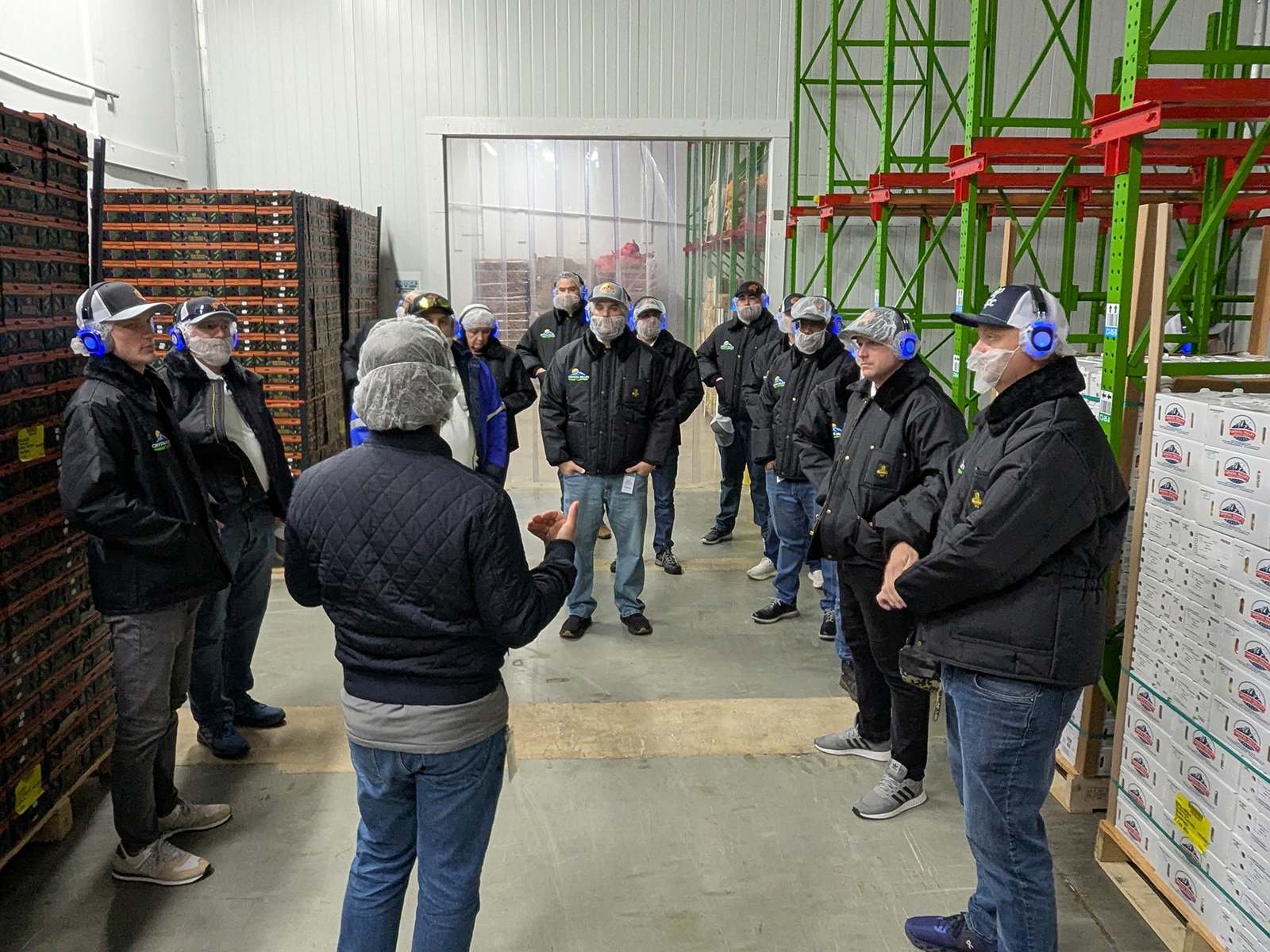 Chilling out in the cold storage facility.