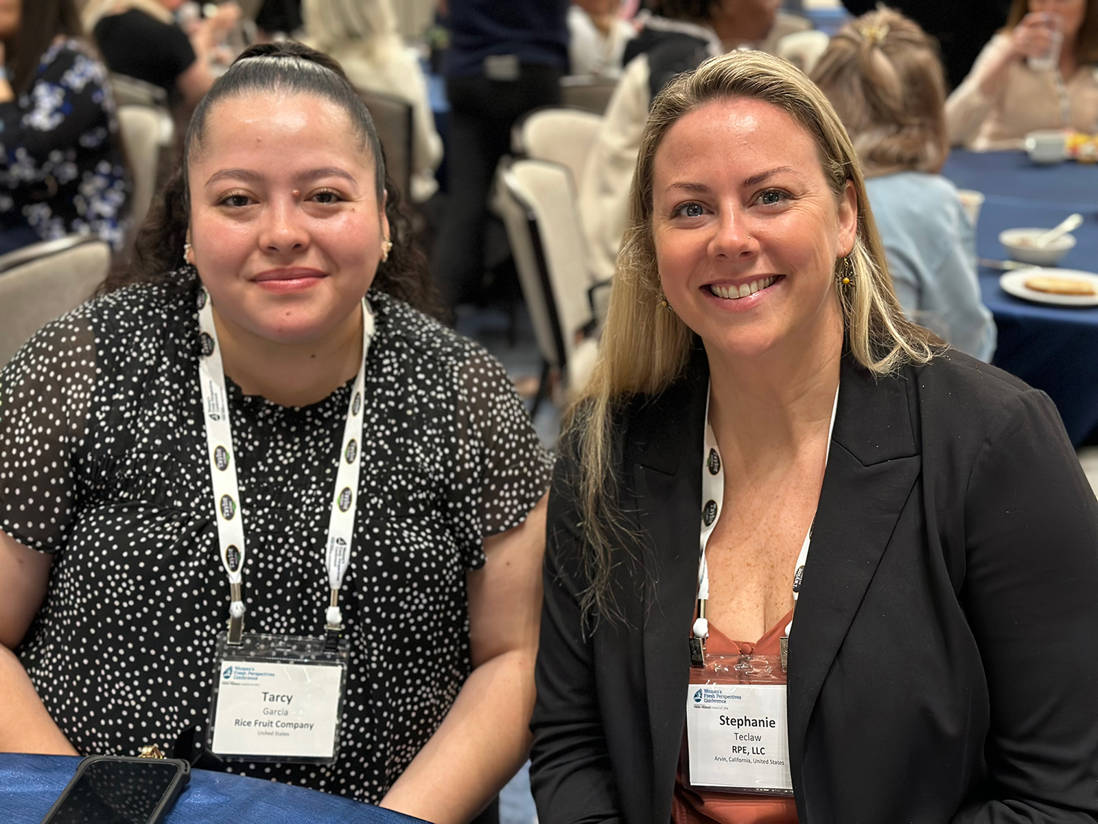 Tarcy Garcia of Rice Fruit Co. and Stephanie Teclaw of RPE.