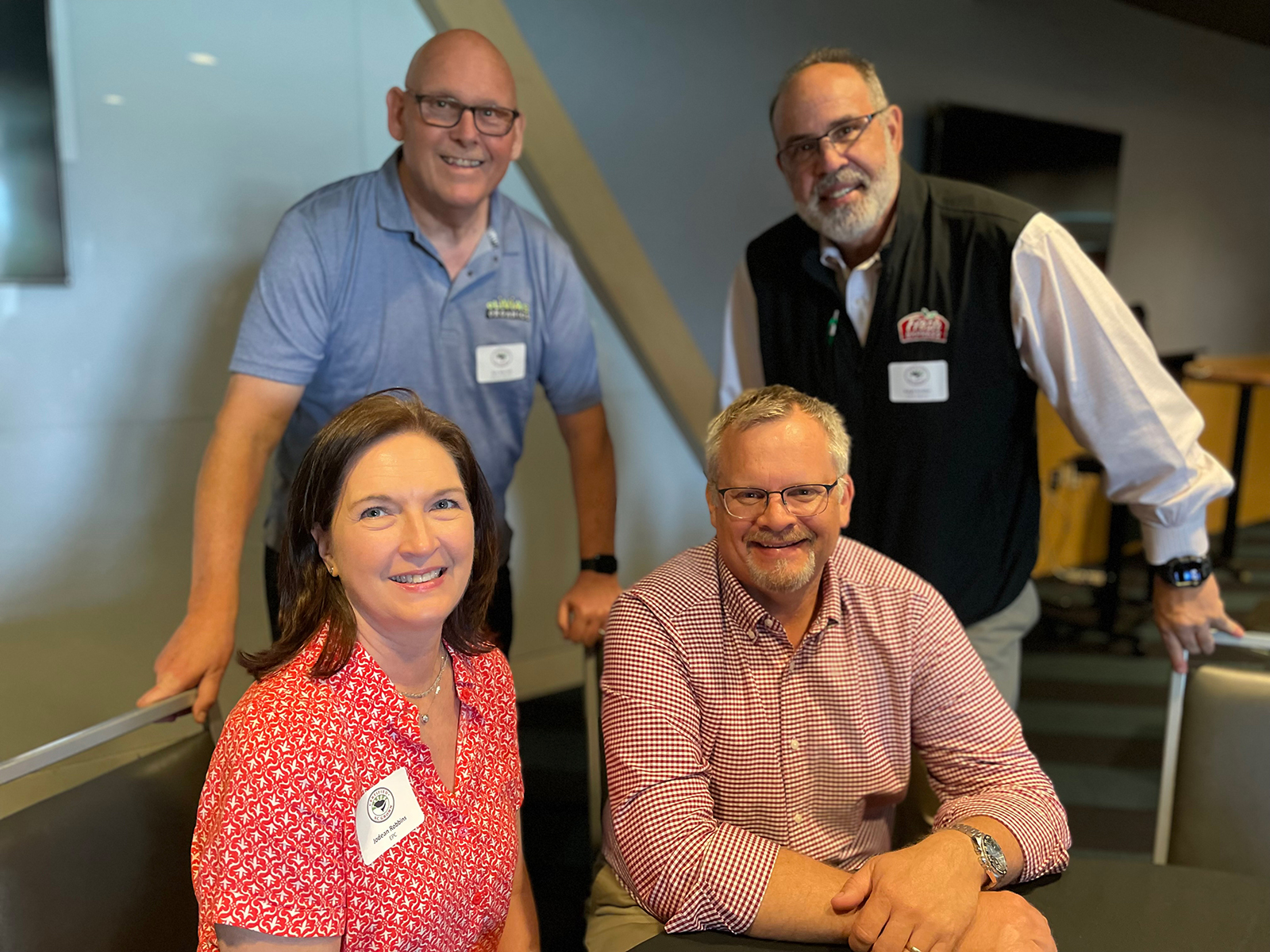 Jodean Robbins of the Eastern Produce Council, Tom Marrolli of Olivia’s Organics, Erik Larsen of Transforml T and Ralph Krulder of Fresh Express. 